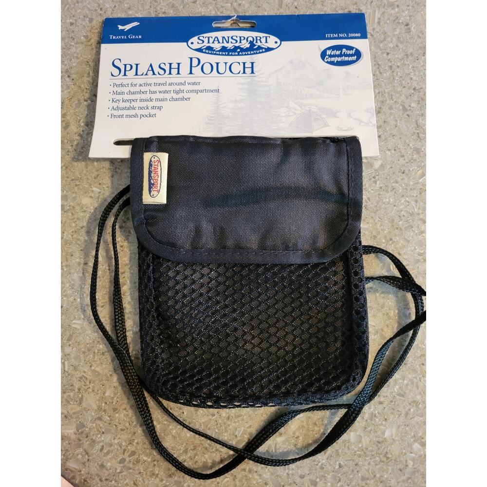 STANSPORT Splash Pouch Black Water Resistant Travel Gear No. 20080 NWT